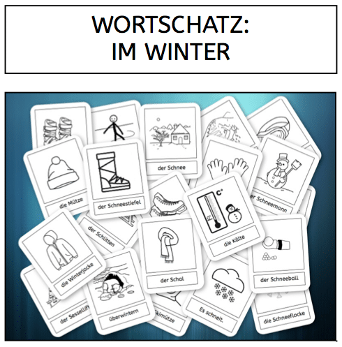 Wortschatz, Winter, Lesen, DAZ, DAF, Sprachförderung, Sprachunterricht